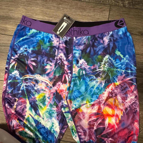 ethika Haze Cannabis Weed Print XXL 2X Leggings Purple 12 - Picture 5 of 8
